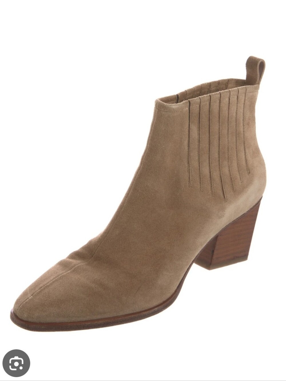 Roger Vivier Taupe Suede Block Heel Ankle Booties